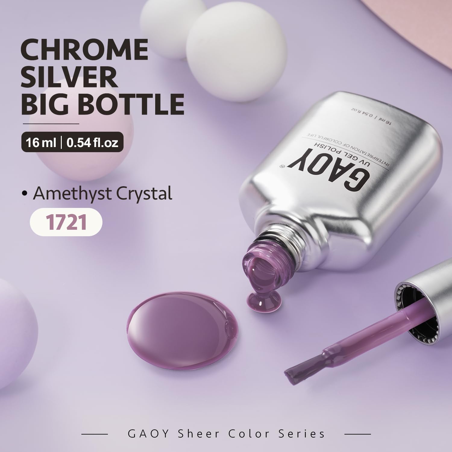 GAOY amethyst crystal-inspired label and color vibe