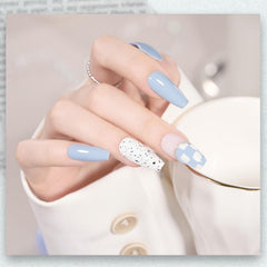 GAOY at-home nail art process demonstrates precise two-layer application.