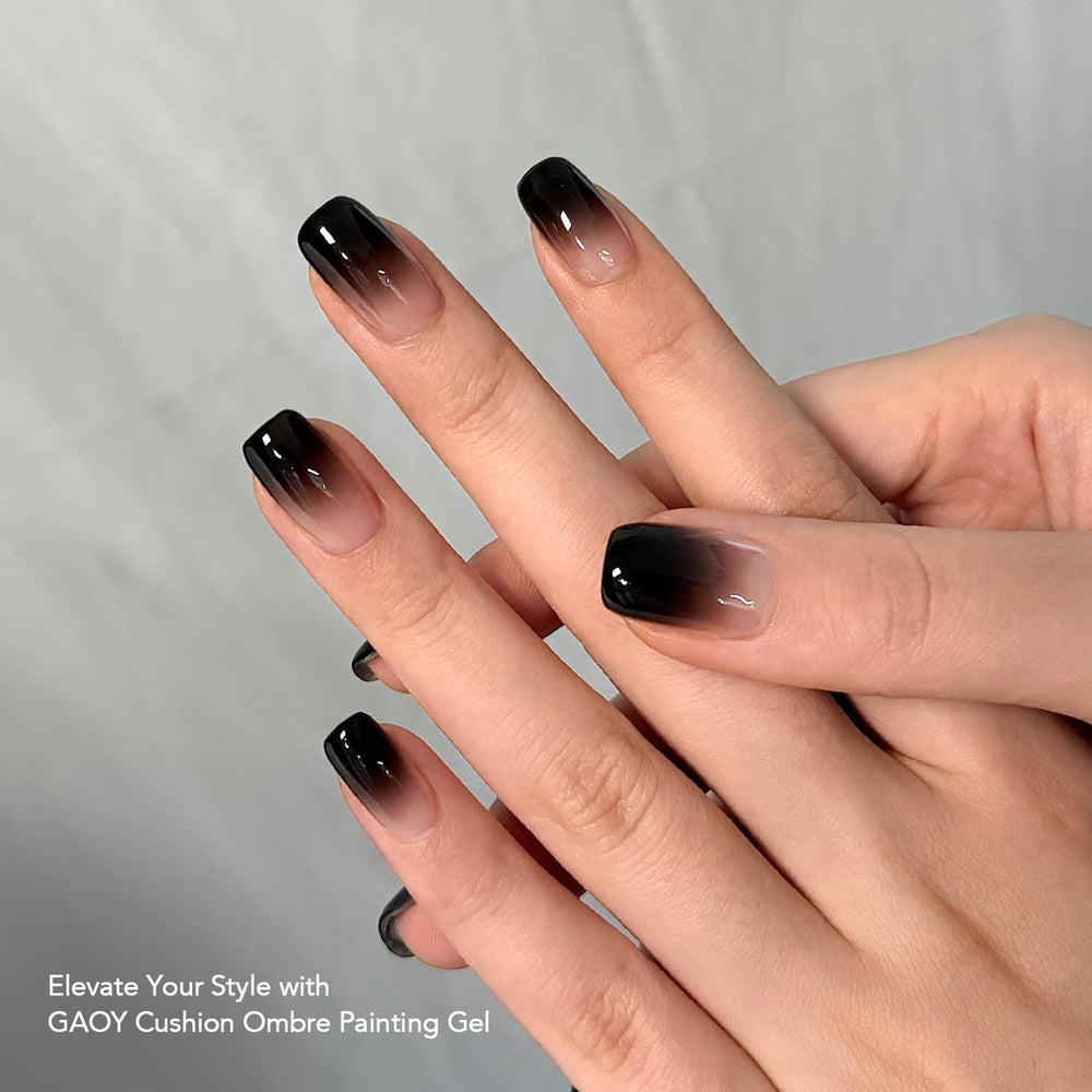 GAOY Aura and blush ombre nails appear natural with clean edges.