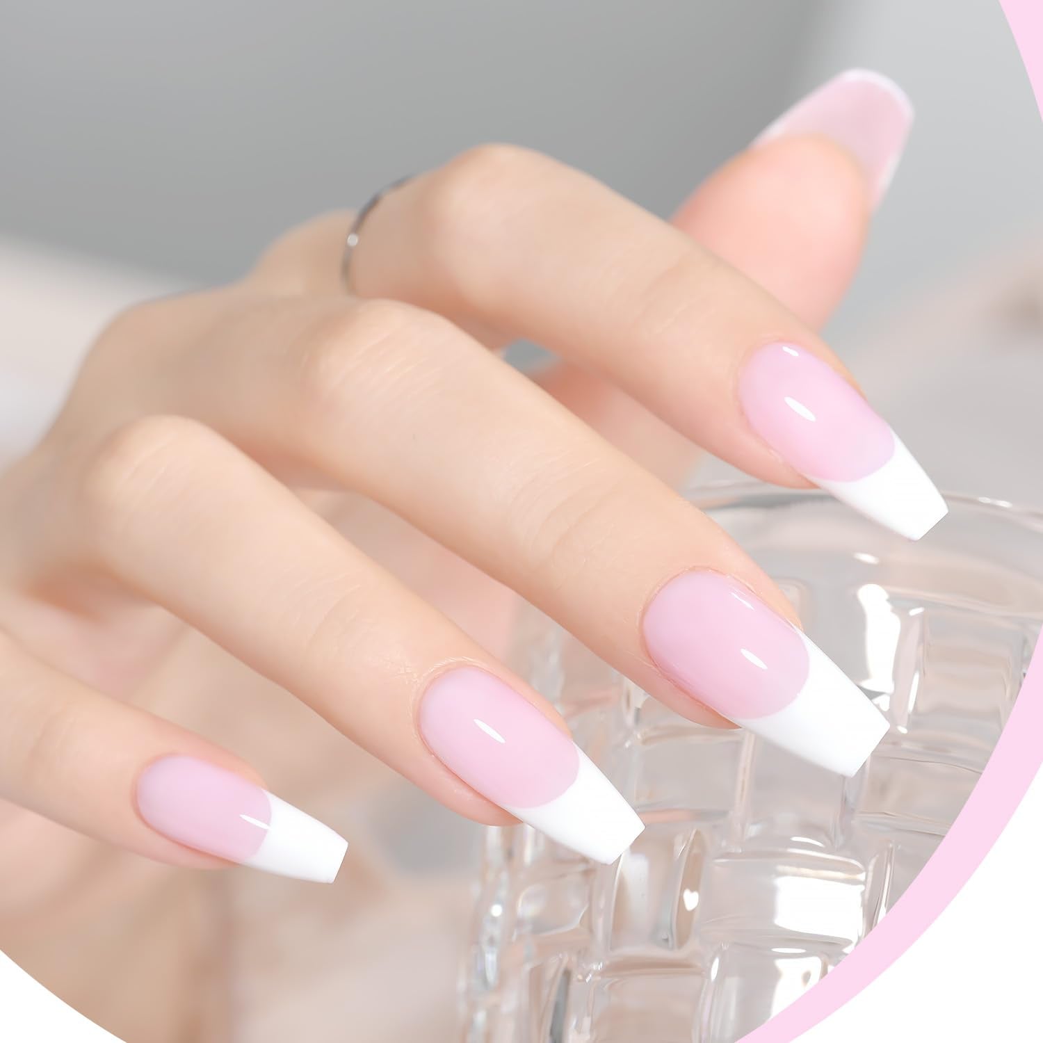 GAOY Baby Pink Gel Nail Polish brush closeup for smooth application.