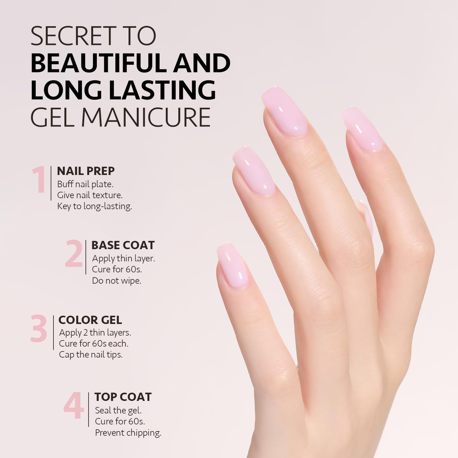 GAOY Baby Pink Gel Nail Polish packaging shows the 16ml bottle ready for travel.