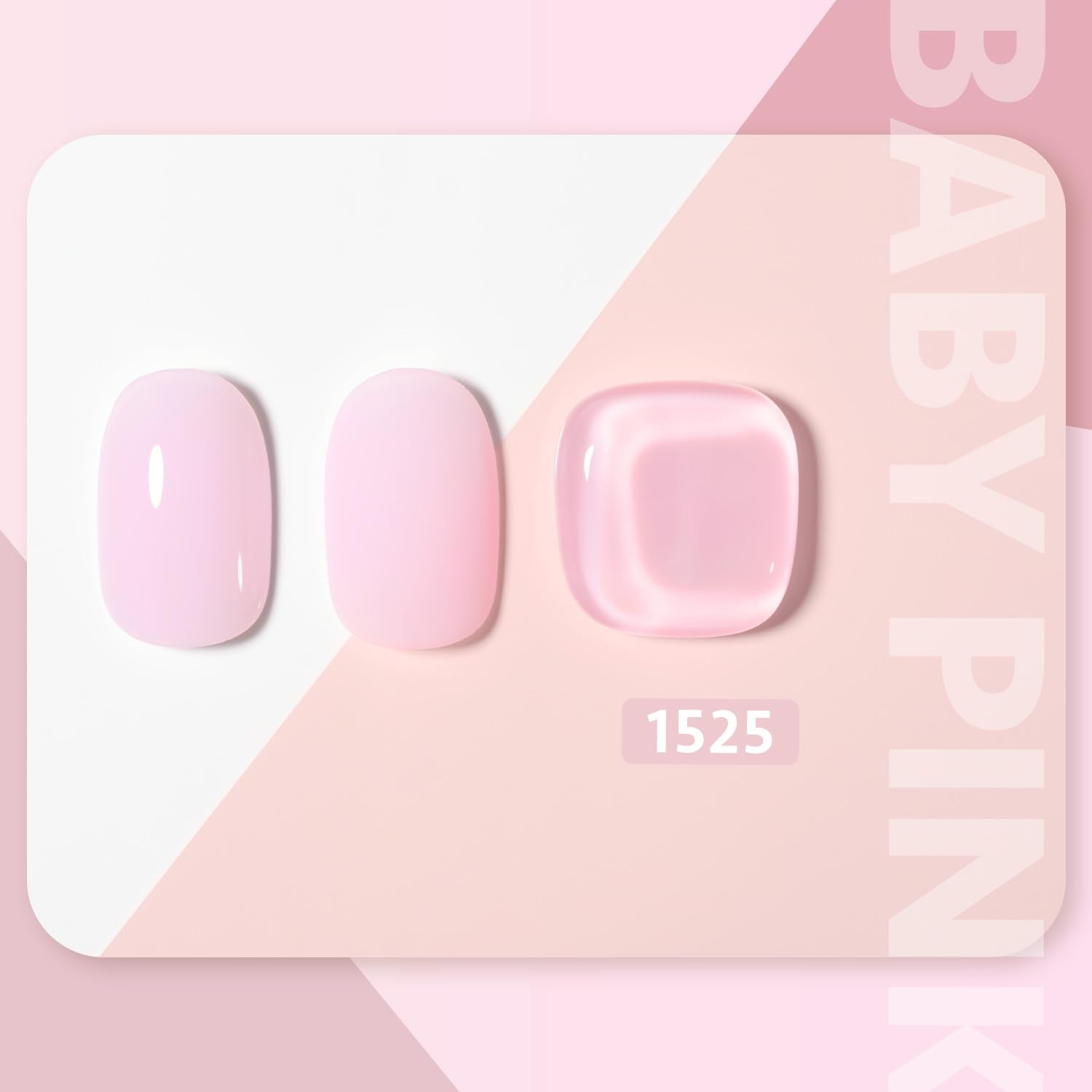 GAOY Baby Pink Gel Nail Polish swatch showing color 1525.