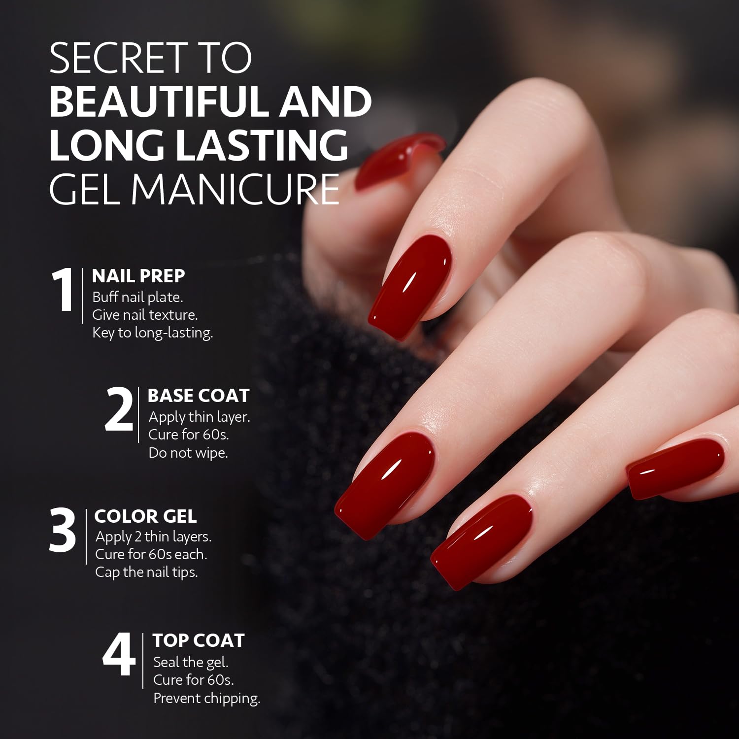 GAOY base coat and top coat support durable, glossy or matte finishes.
