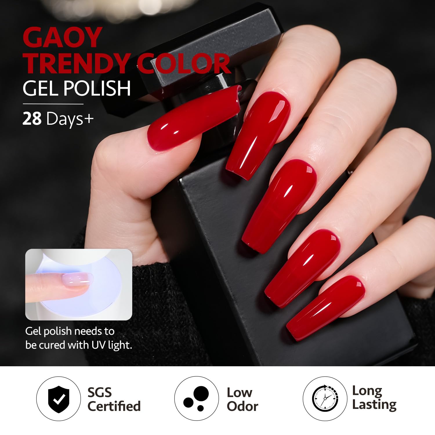 GAOY base coat helps color adhesion for longer wear and smoother surfaces.