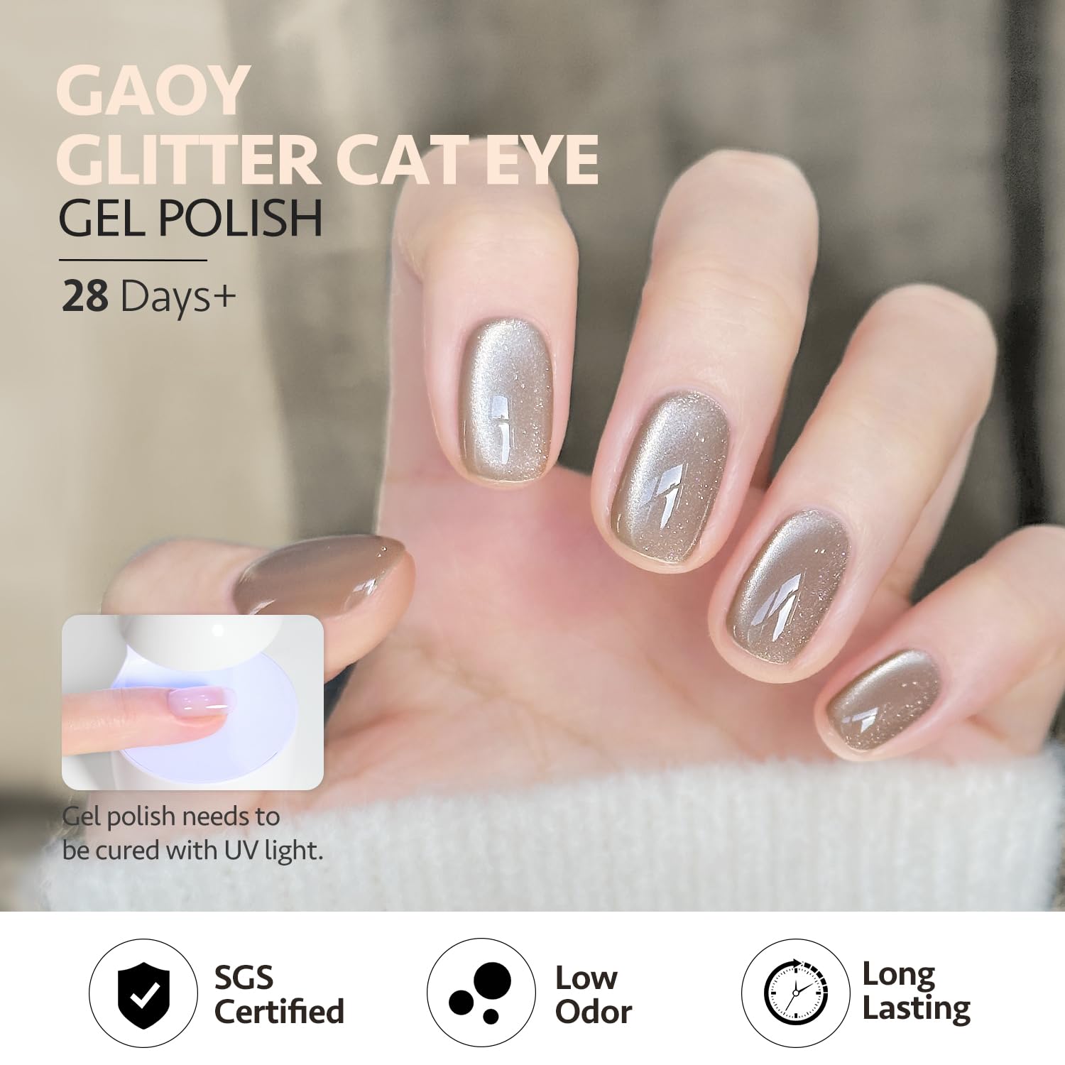 GAOY base and top coats enable long wear and easy removal.