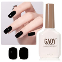 GAOY Black Gel Nail Polish 1001 bottle for at-home manicure with bold color.