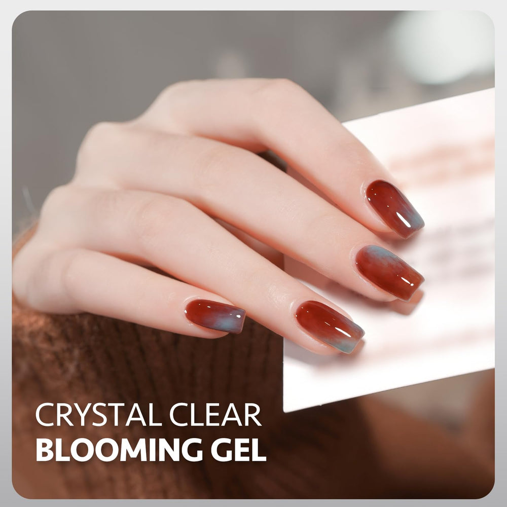 GAOY Blooming Gel watercolor gradients produce gentle color shifts on nails