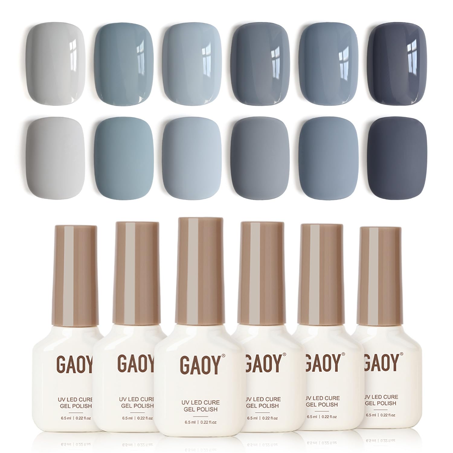 GAOY Blue Ashes gel nail polish color 1 for a glossy salon-style finish at home