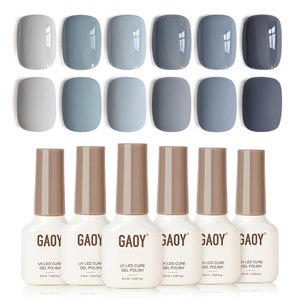 GAOY Blue Ashes gel nail polish color 1 for a glossy salon-style finish at home