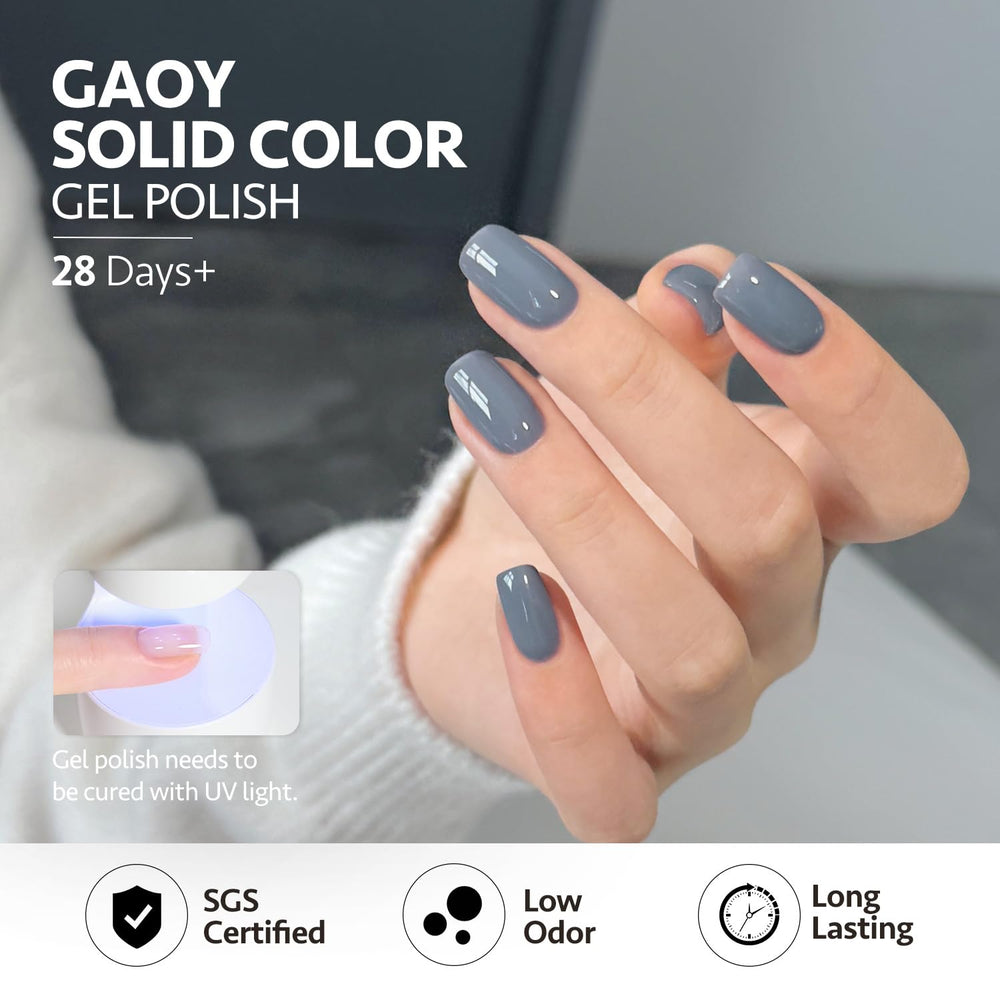 GAOY Blue Ashes gel nail polish color 6 promotes salon-quality results for home use