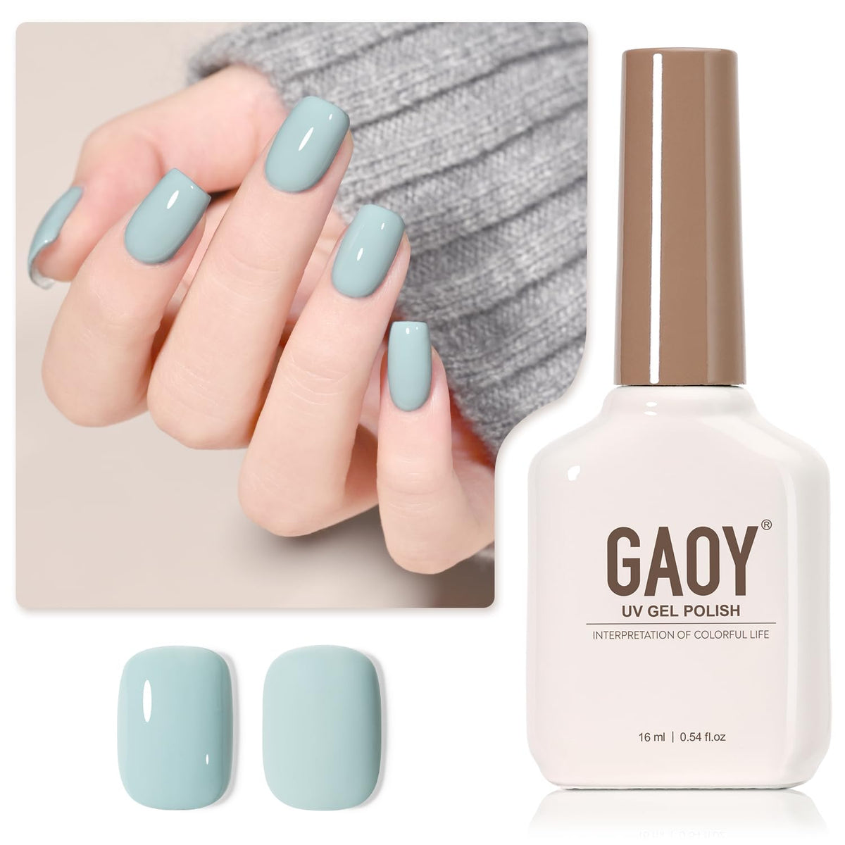 GAOY blue gel nail polish bottle for at-home manicure and color confidence.