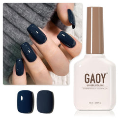 GAOY Blue Gel Nail Polish 2115 Navy bottle for long-lasting color at home.