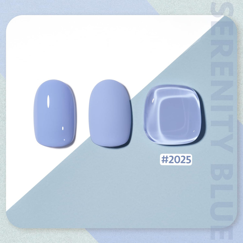 GAOY Serenity Blue gel polish being applied for a vivid DIY manicure.