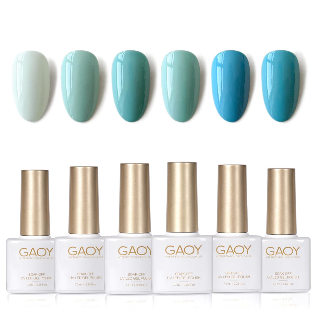 GAOY Blue Gel Nail Polish Set packaging for home use