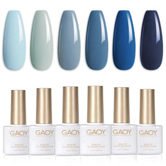 GAOY Blue Navy gel polish set bottles for vibrant at-home color options