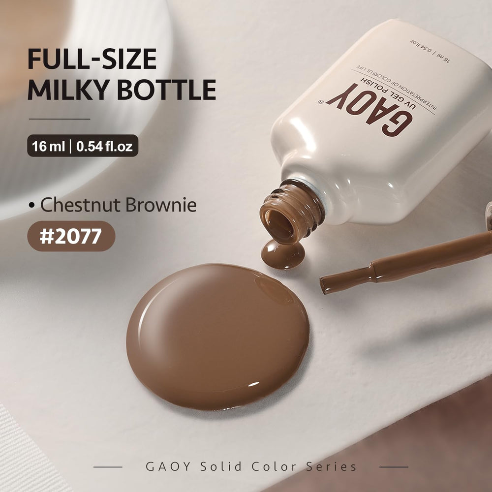 GAOY brown gel polish delivers a glossy, long-lasting finish.