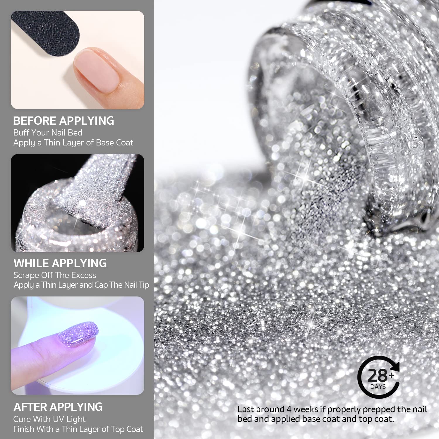 GAOY Brown glitter gel bottle offers warm, earthy sparkle for versatile styles