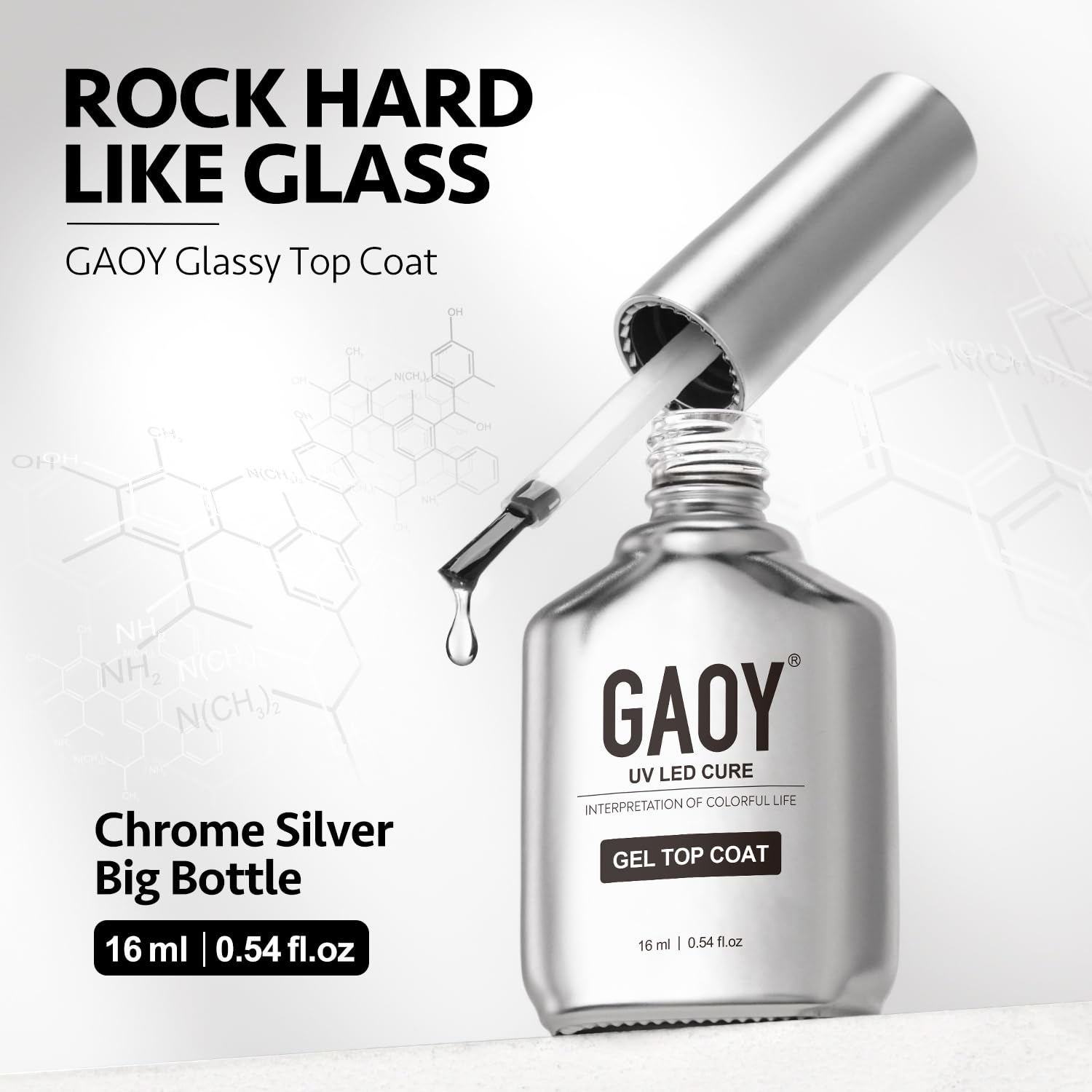 GAOY brushed stainless steel design top coat stands out in any manicure setup