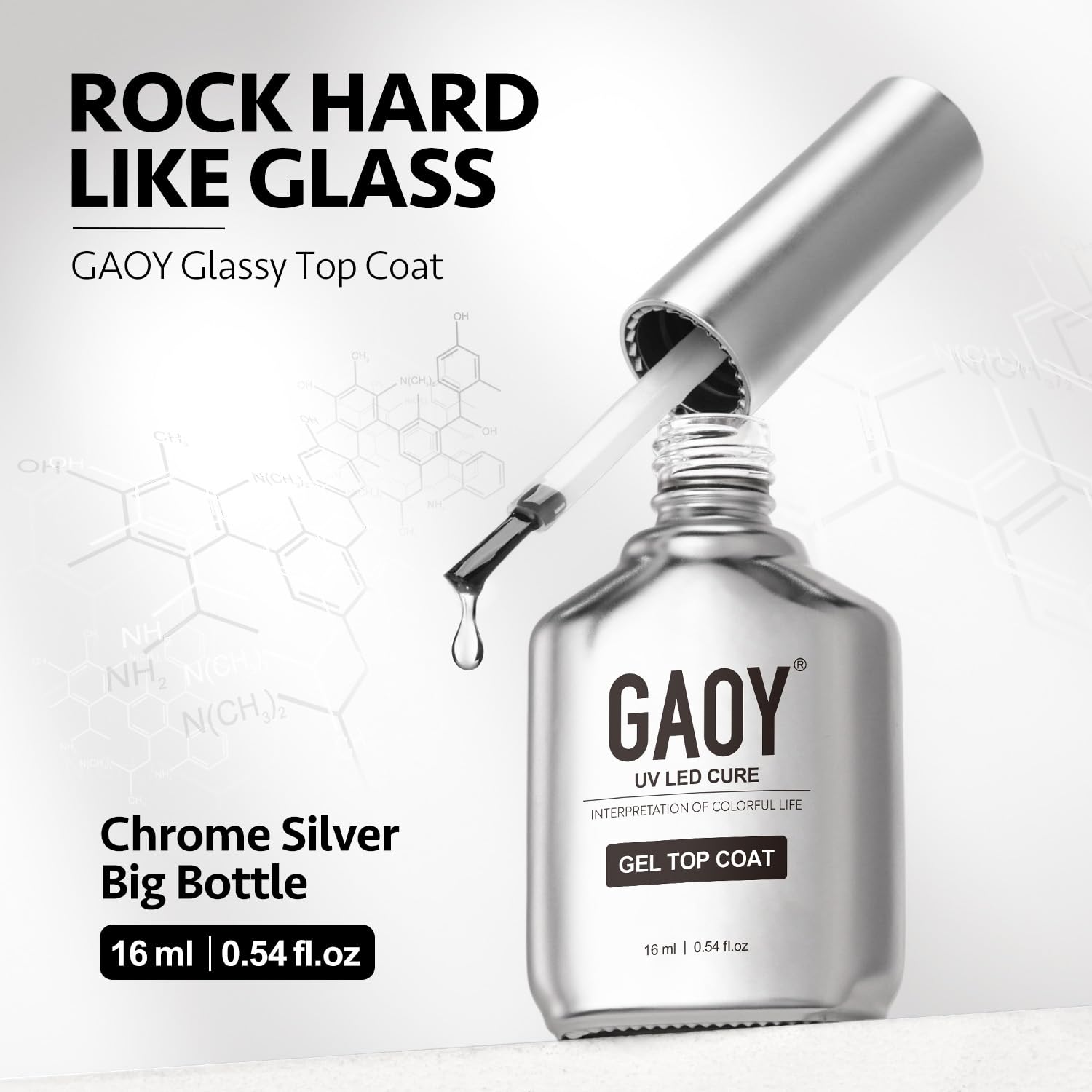 GAOY brushed stainless steel look chrome design on the top coat