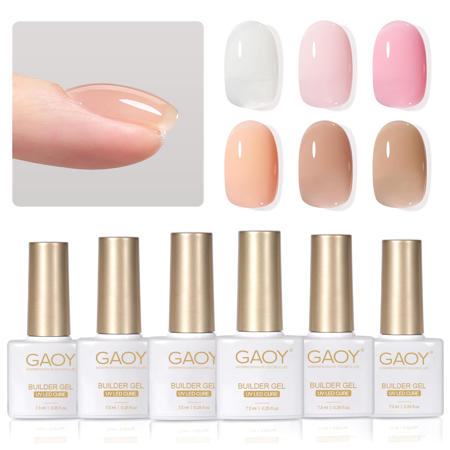 GAOY builder gel milky white for natural-looking, durable nails.