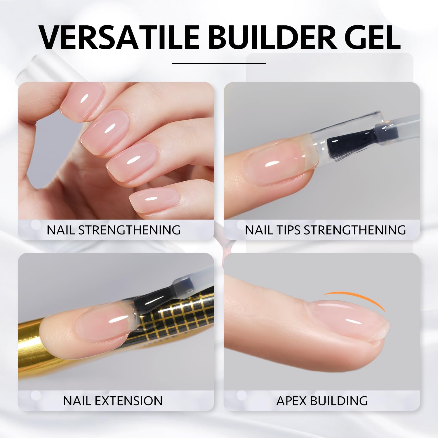 GAOY Builder Gel top coat finish after curing with smooth shine