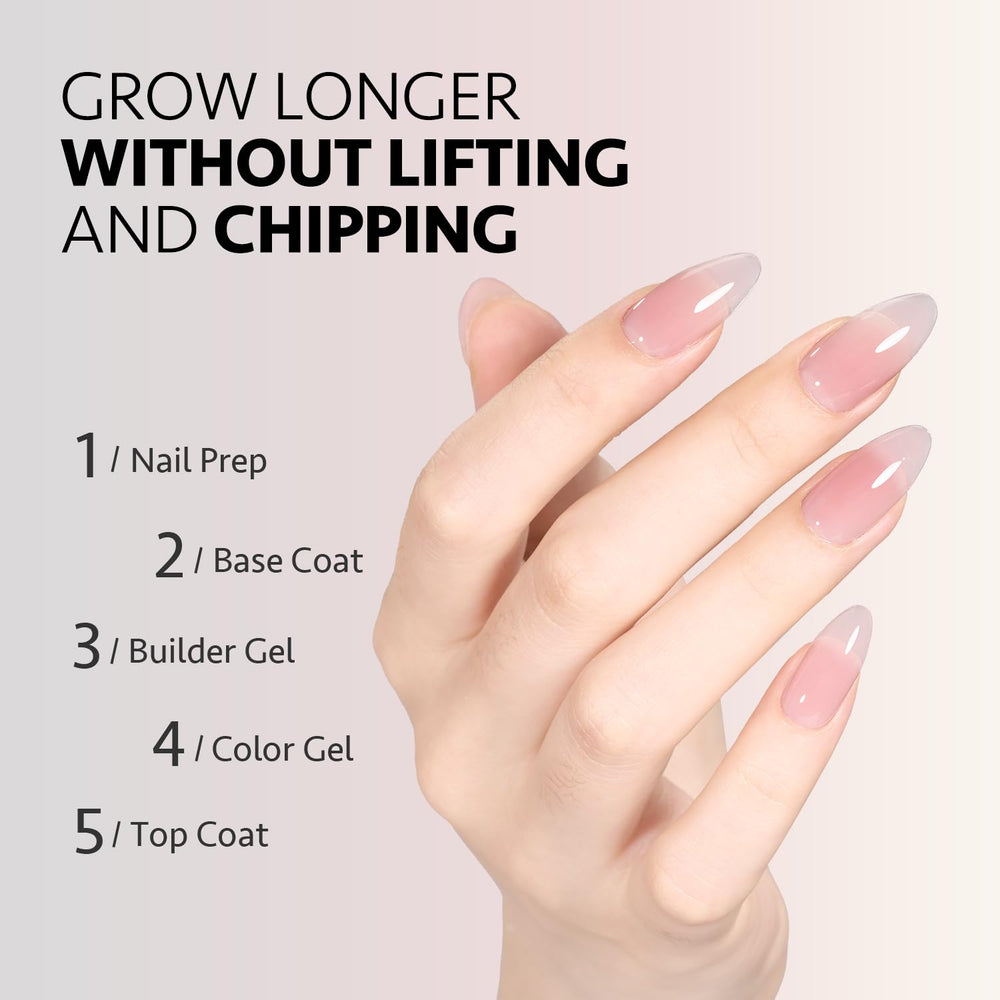 GAOY builder gel nails demonstrating strength and lift