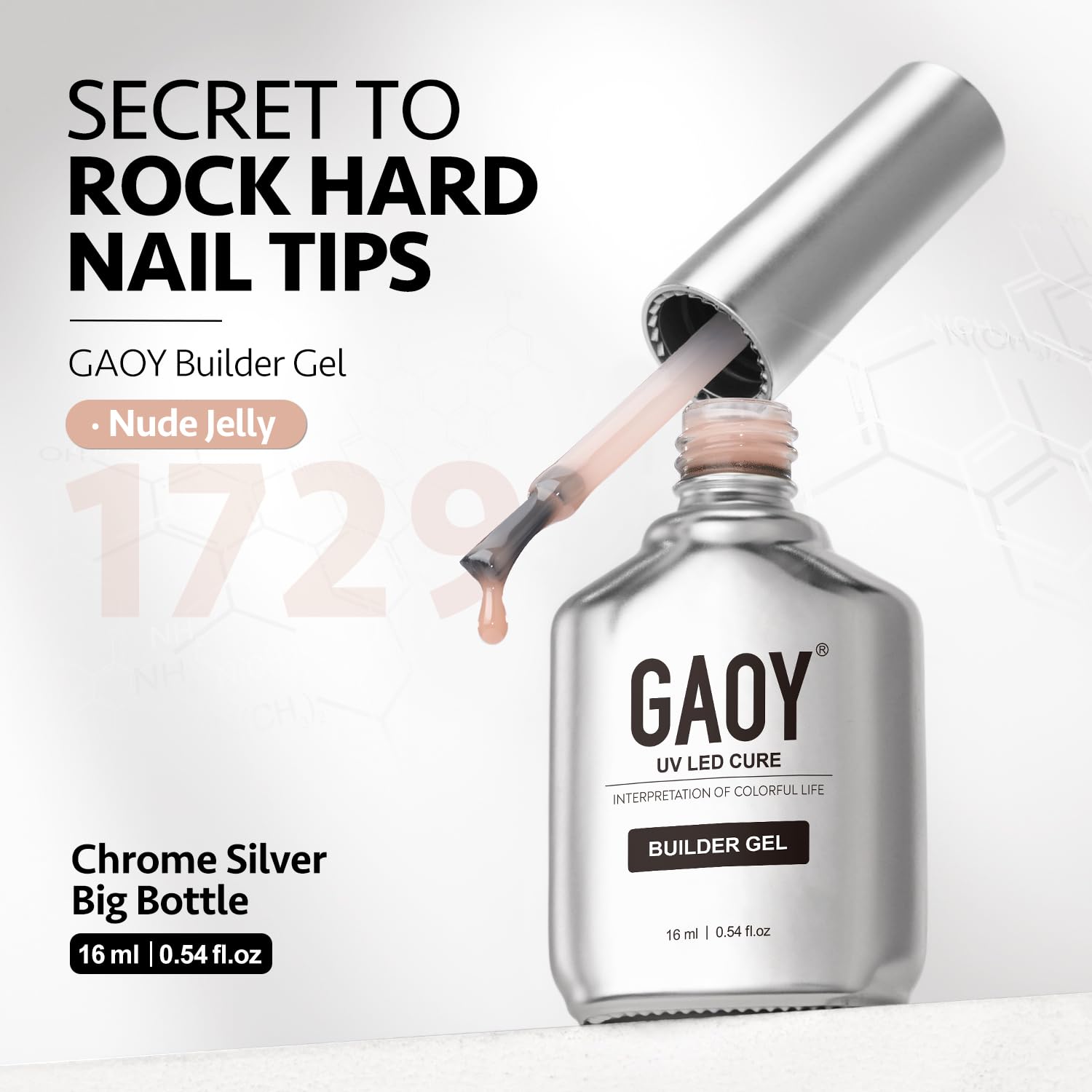 GAOY nude jelly shade 1729 for natural-looking manicures