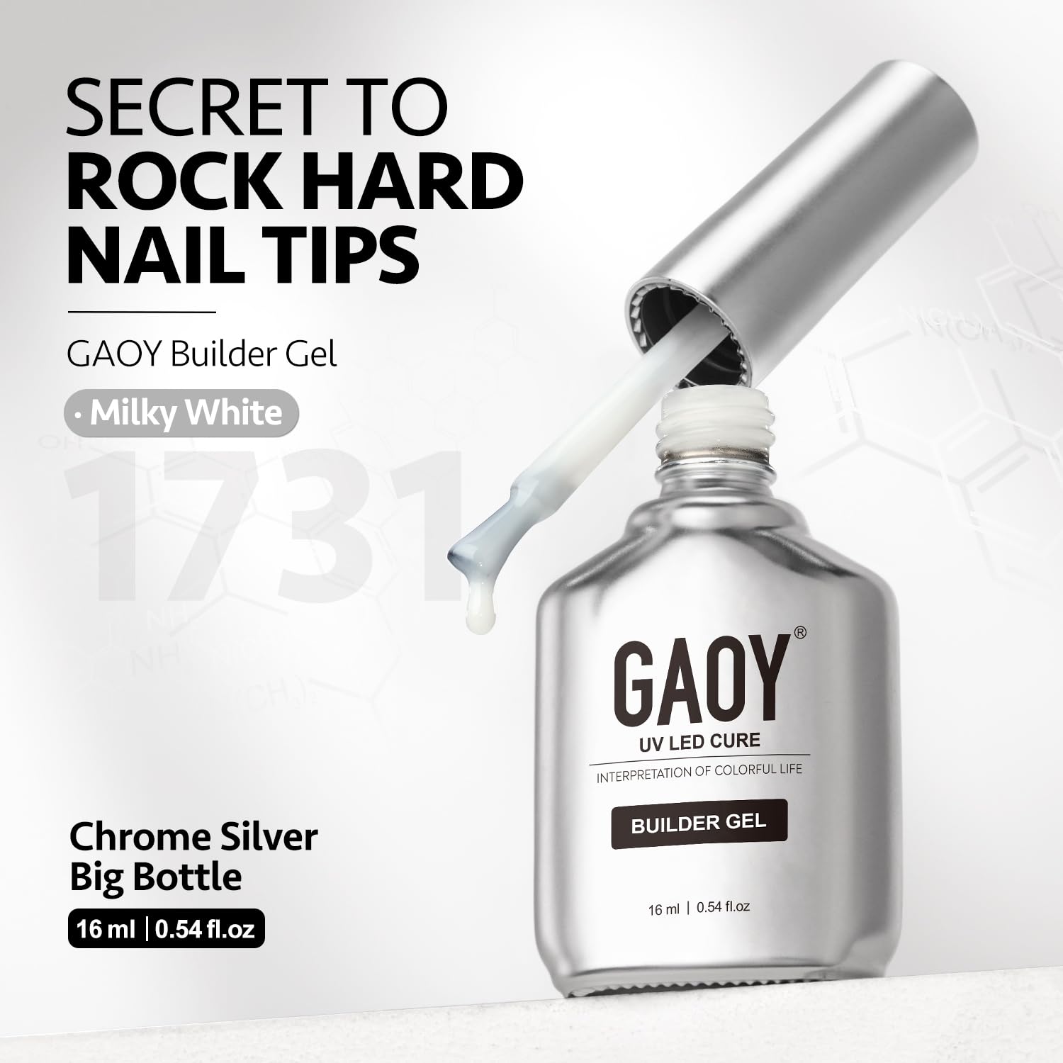 GAOY builder gel packaging contains 16ml, ready for home nail art.