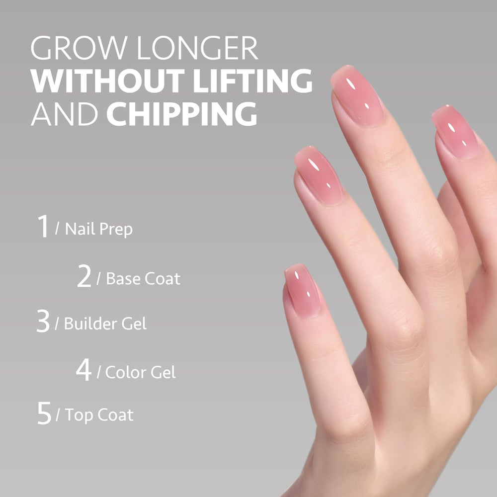GAOY Builder Gel cures under UV lamp in 60 seconds for efficient at-home nails.