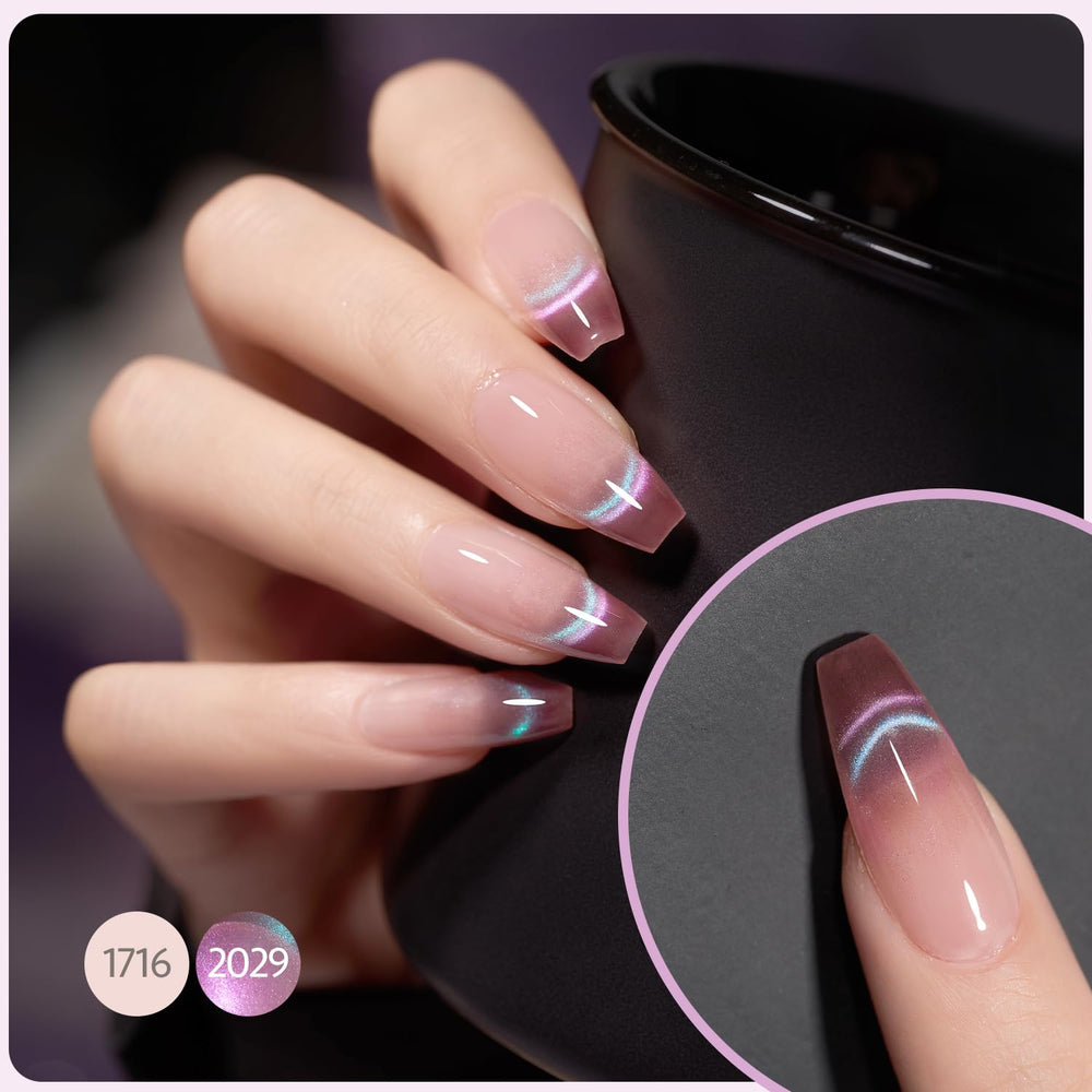 GAOY cat eye effect close-up highlights magnetic design before curing