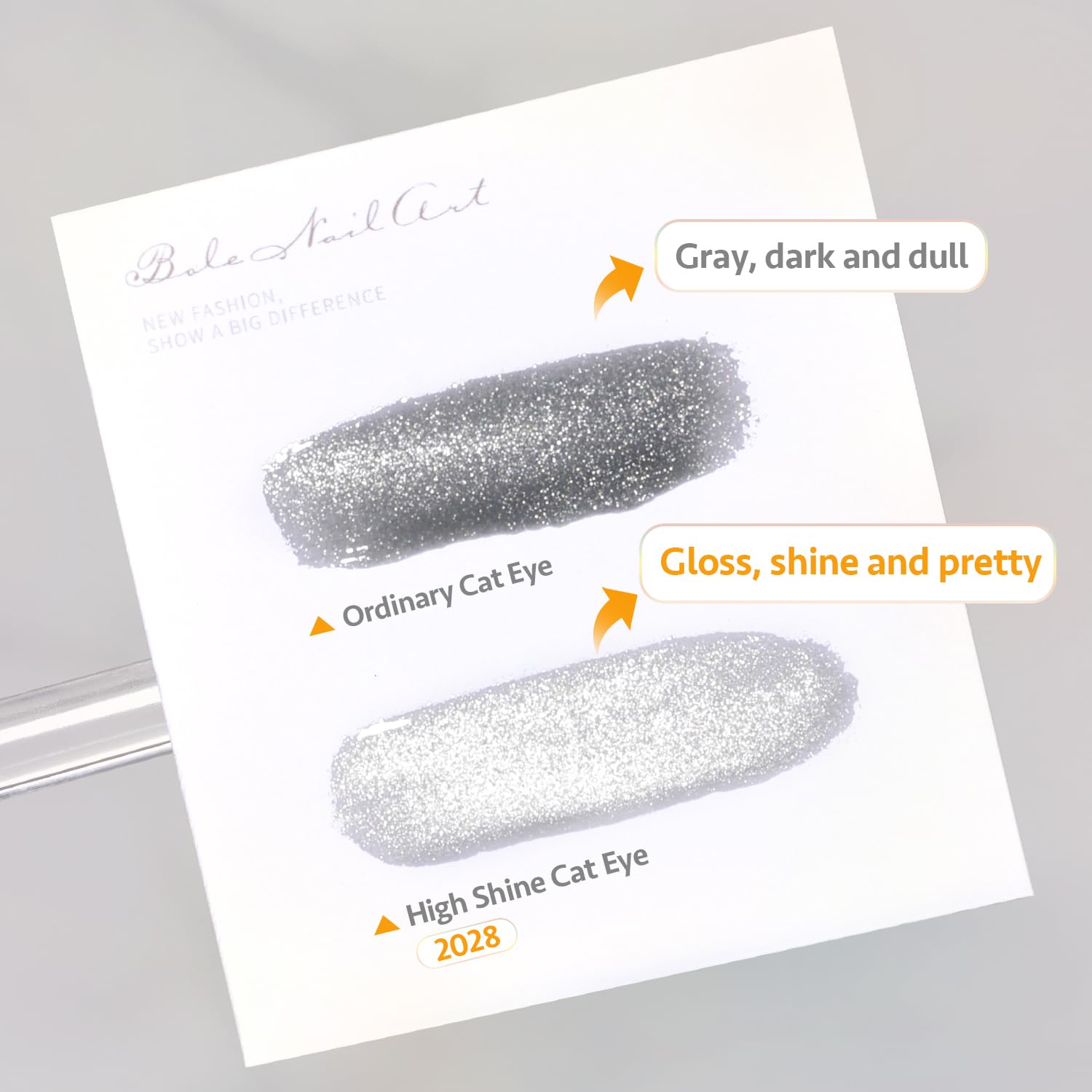 GAOY magnet pattern being used to form cat eye effect before curing.