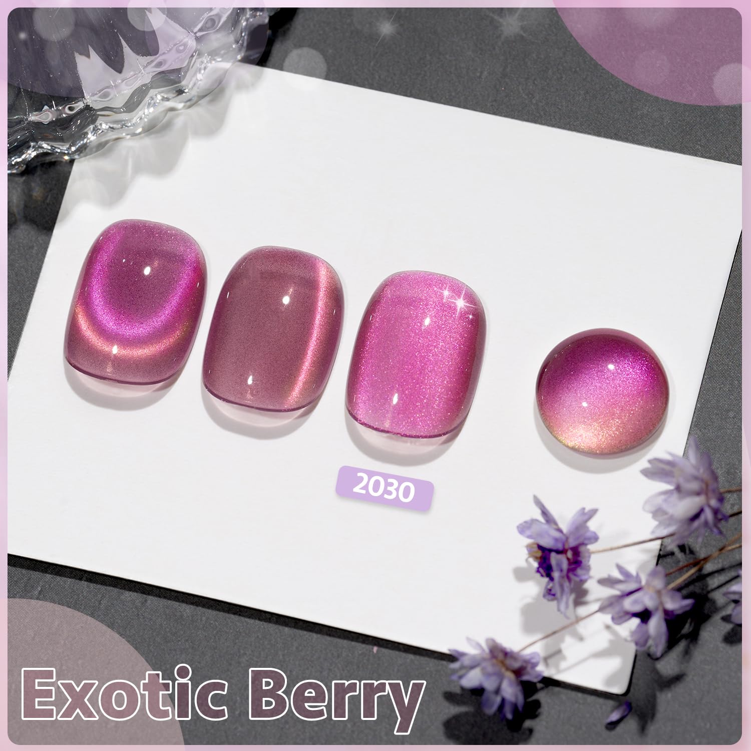 GAOY Cat Eye Magnet pattern swatch enabling customizable at-home nail art.
