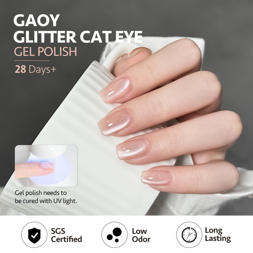 GAOY Cat Eye magnet included for customizable nail art patterns.