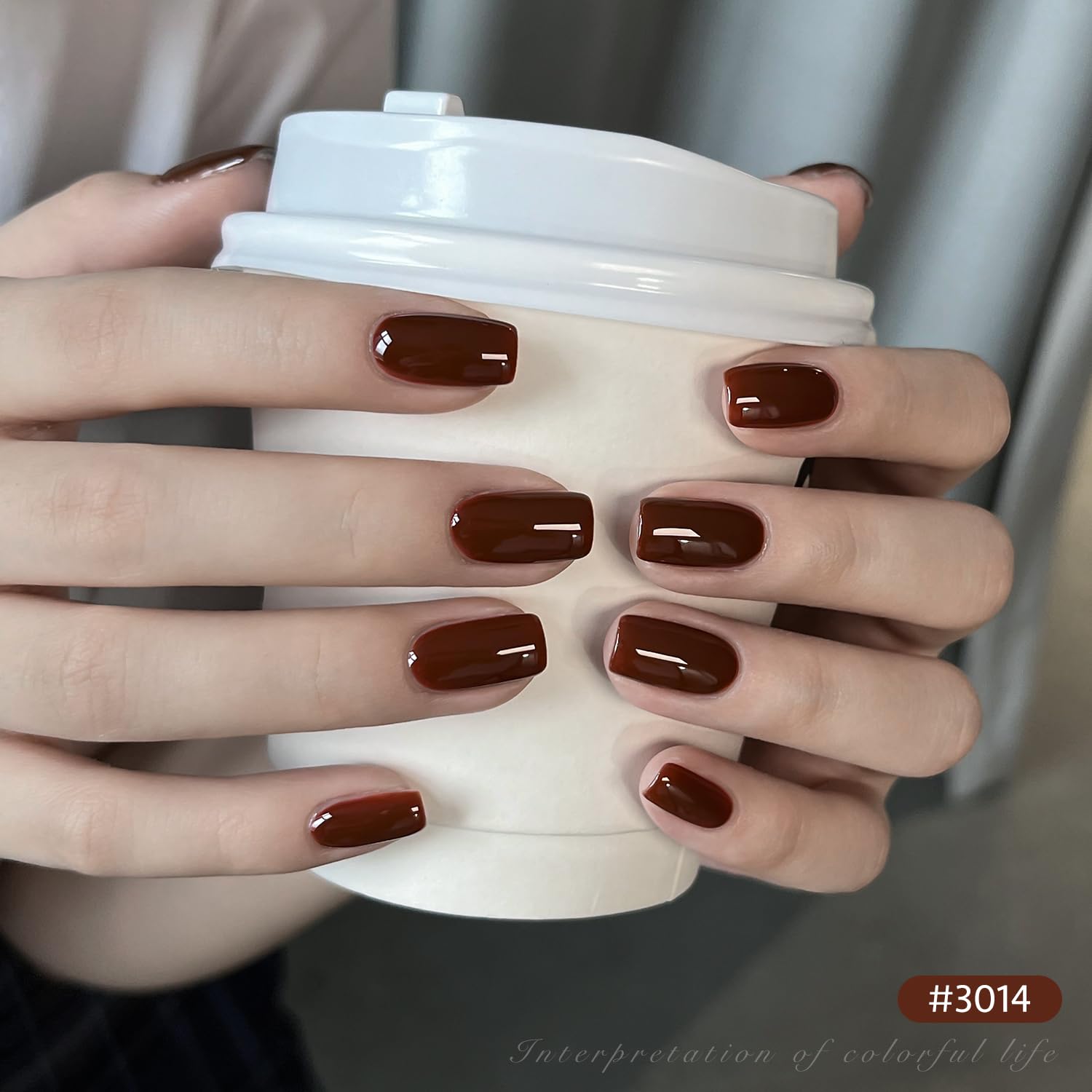 GAOY chocolate gel polish color swatches with rich finish.