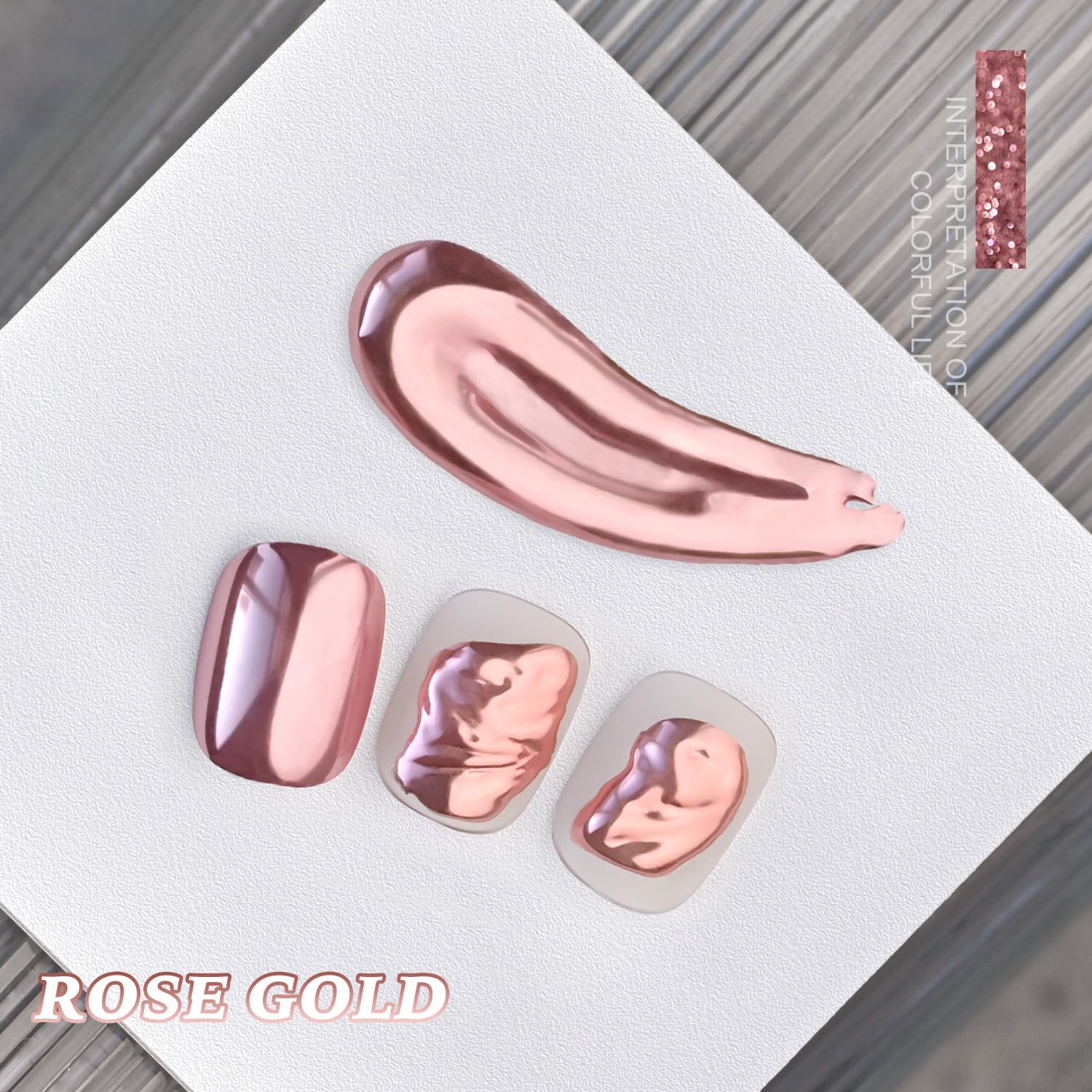 GAOY chrome nail powder holographic shimmer creating dynamic light reflections