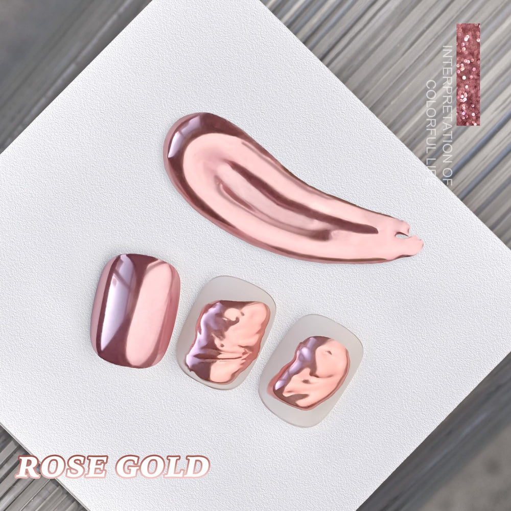 GAOY chrome nail powder holographic shimmer creating dynamic light reflections