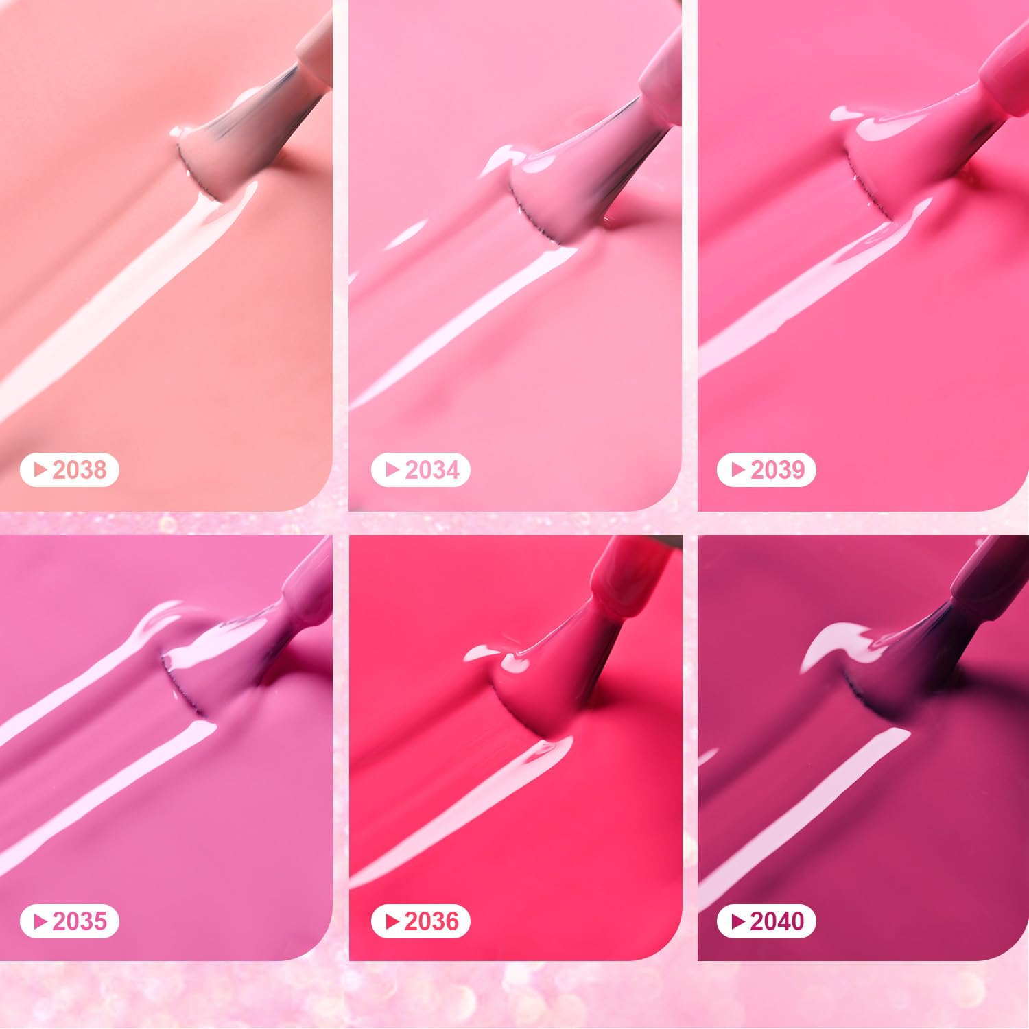 GAOY color swatch of neon pink shades ideal for color planning at home.