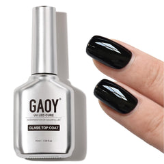GAOY crystal glassy top coat bottle delivers a high-gloss finish and lasting shine.