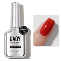 GAOY Crystal Glossy Top Coat bottle ready for a crystal shine finish