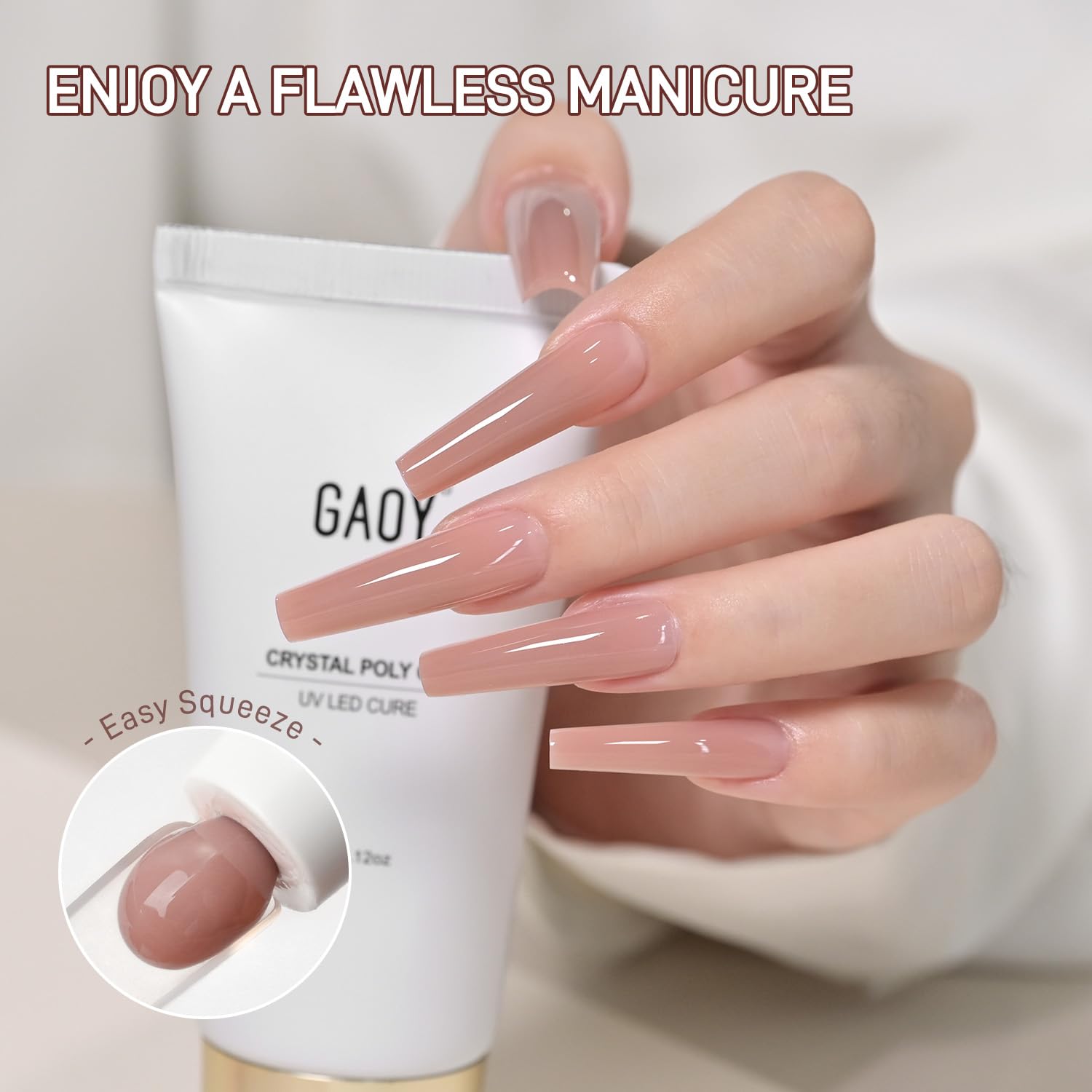 GAOY Crystal Poly Gel with base and top coat prep