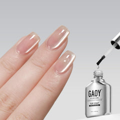 GAOY Crystal Top Coat highlights cat eye effect with mirror-like shine