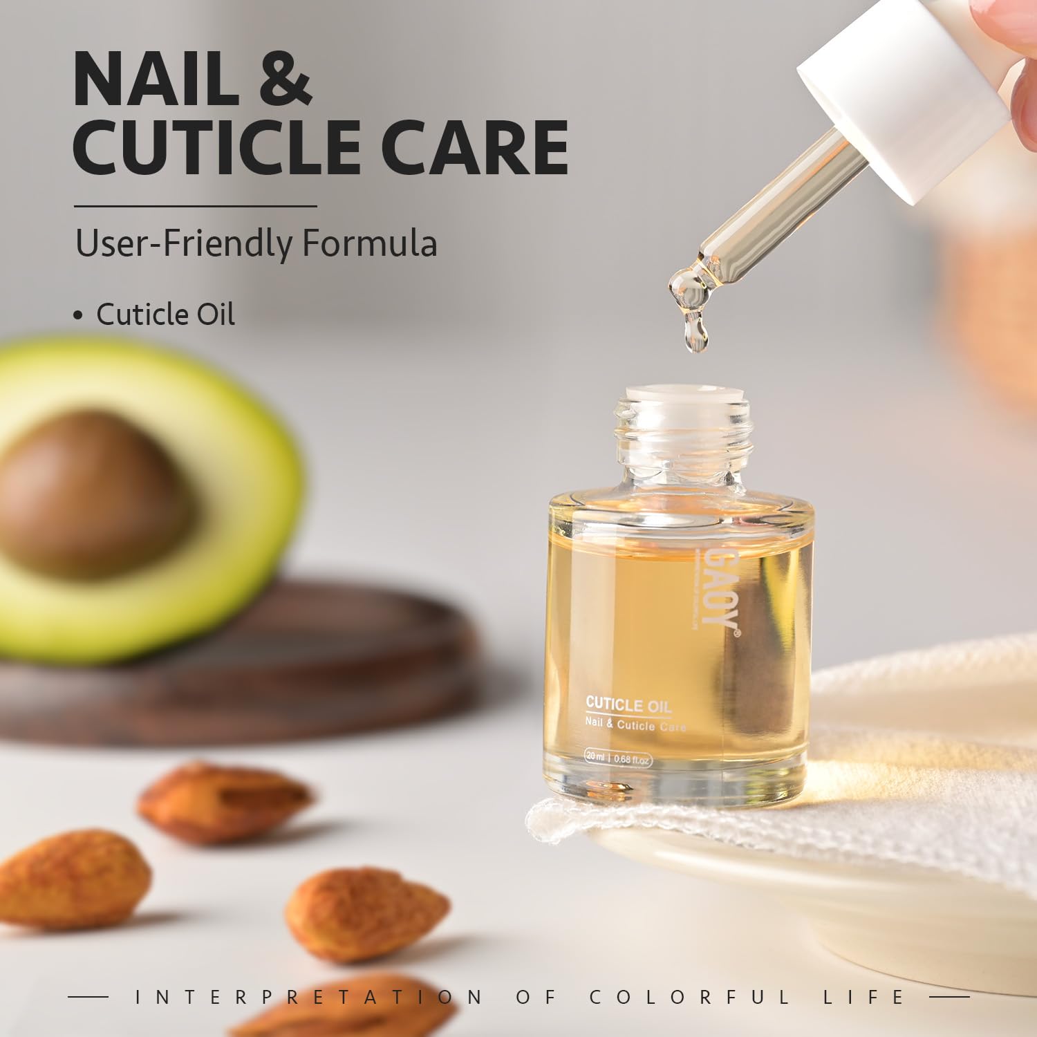 GAOY Cuticle Oil applied daily supports nail care routines.