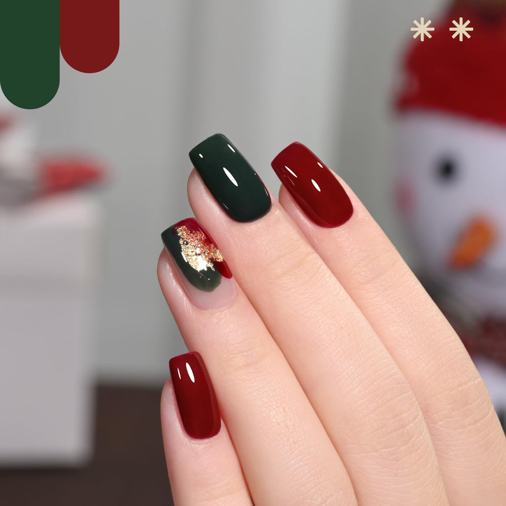 GAOY dark green glitter gel polish for festive holiday nail art