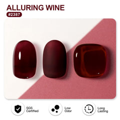 GAOY wine shade color swatch showing rich, glossy, long-lasting finish.