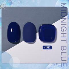GAOY Deep Blue Gel Nail Polish brush demonstrates smooth application