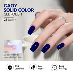 GAOY Deep Blue Gel Nail Polish with glossy finish and durable look