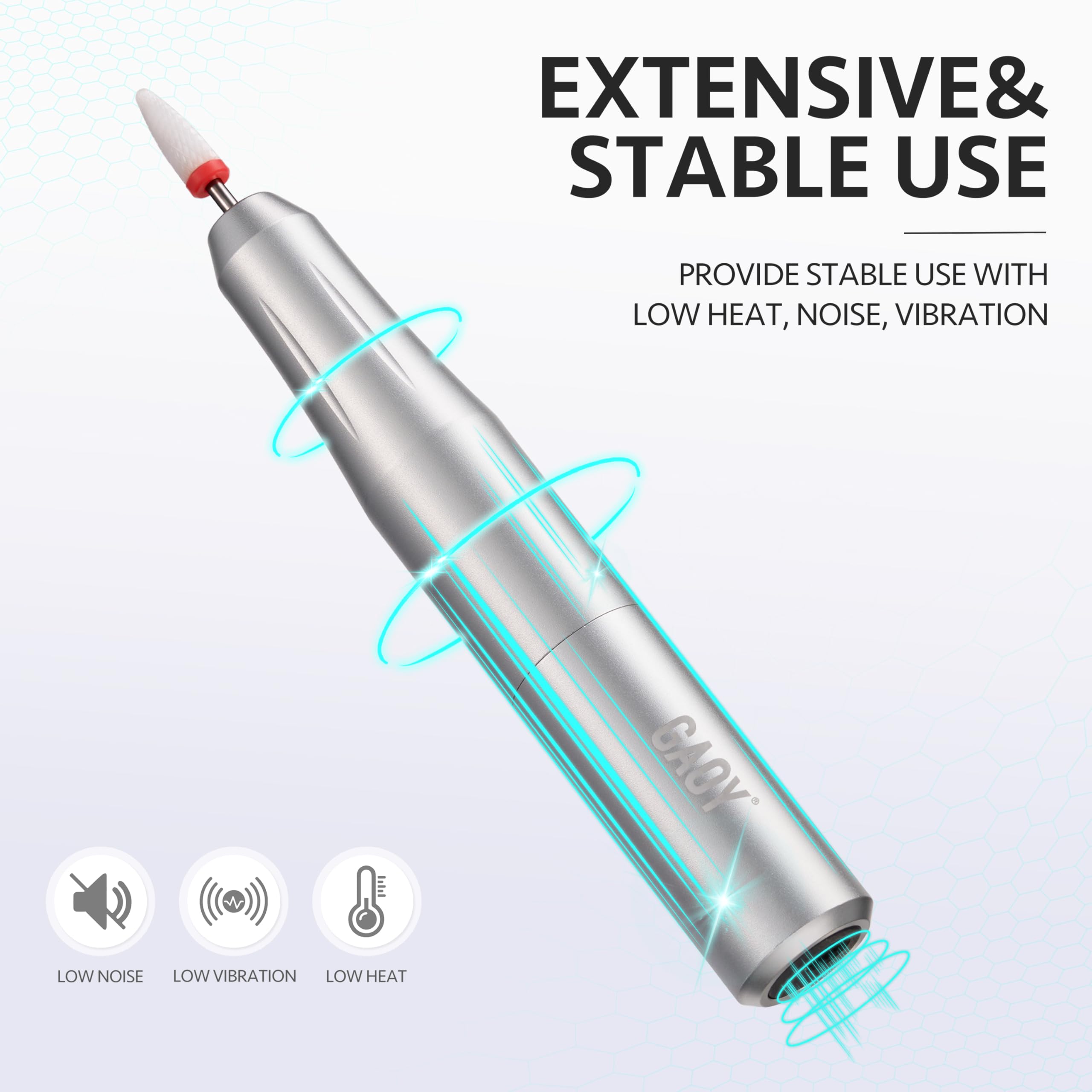 GAOY Electric Nail Drill LED display shows RPM for precise control.