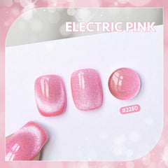 GAOY electric pink UV gel nail polish bottle with bold reflective finish.