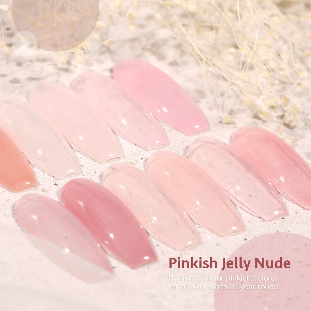 GAOY finished nude pink nails showcasing salon-like results at home.