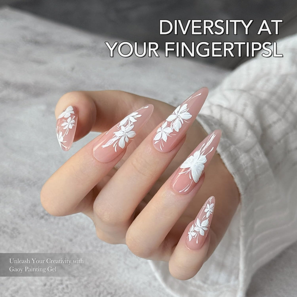 GAOY floral design gel swatch highlights crisp petals and vivid color